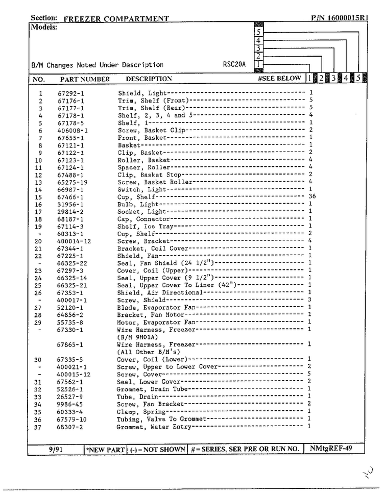 Freezer Compartment Page 2 Diagram and Parts List for 20591  Maytag Refrigerator