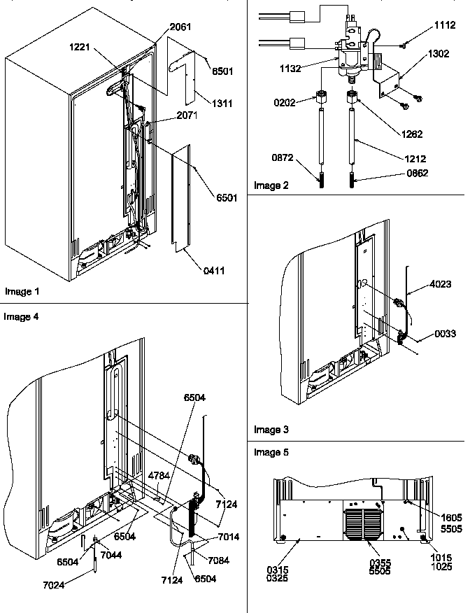 Cabinet Back Diagram and Parts List for SPD25TL-P1303505WL  Amana Refrigerator
