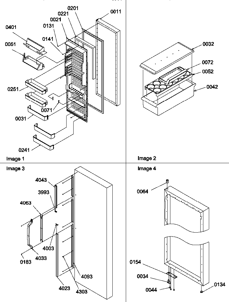 Refrigerator Door And Accessories Diagram and Parts List for SXD27TW-P1302801WW  Amana Refrigerator