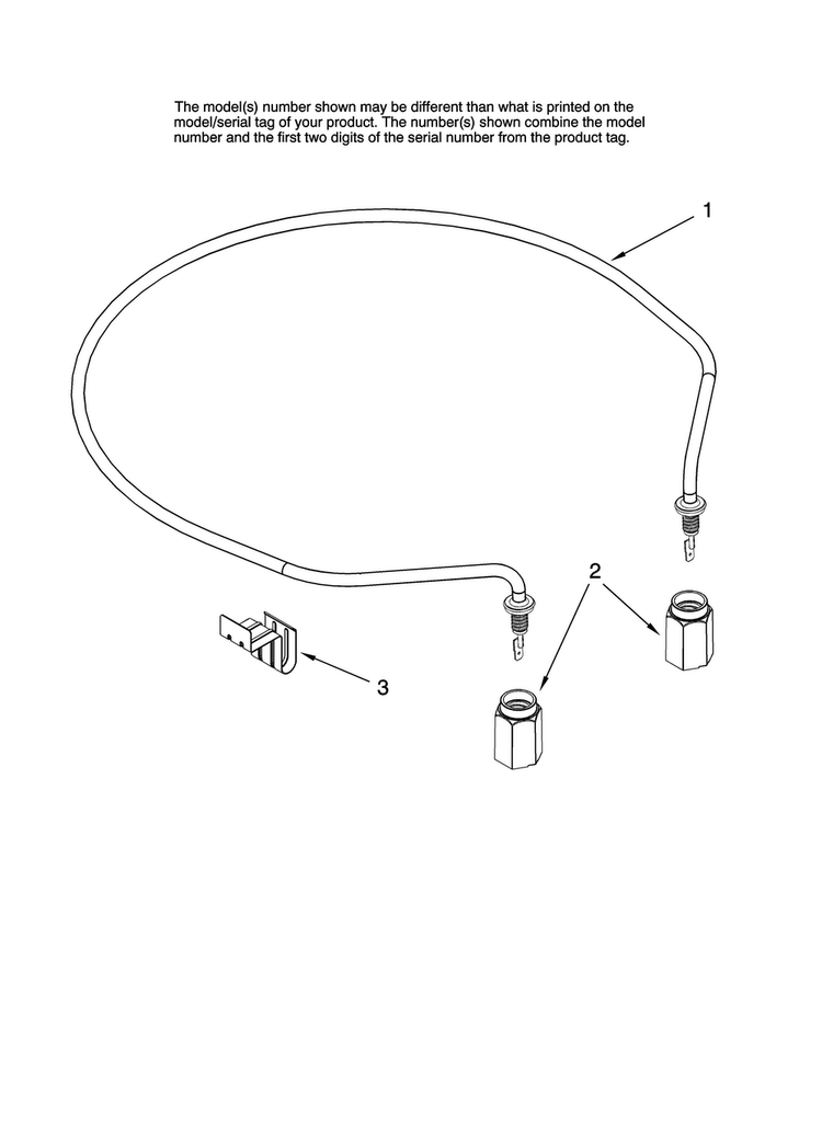 Heater Parts Diagram and Parts List for ADB2500AWB46  Amana Dishwasher