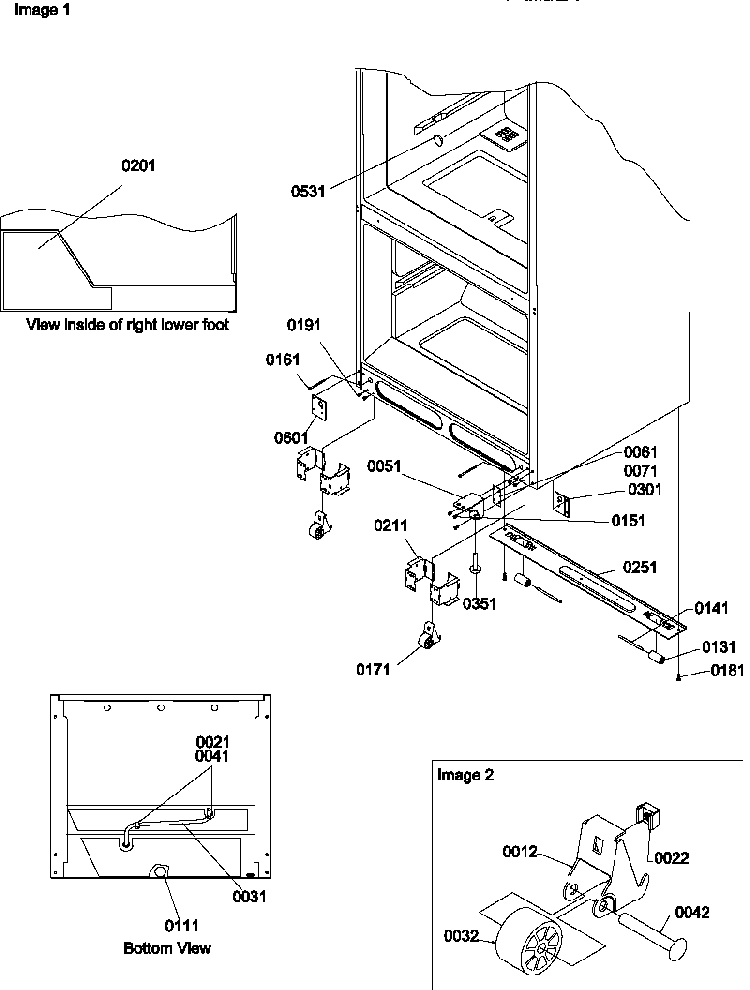 Insulation & Roller Assembly Diagram and Parts List for BG20T2L-P1316303WL  Amana Refrigerator