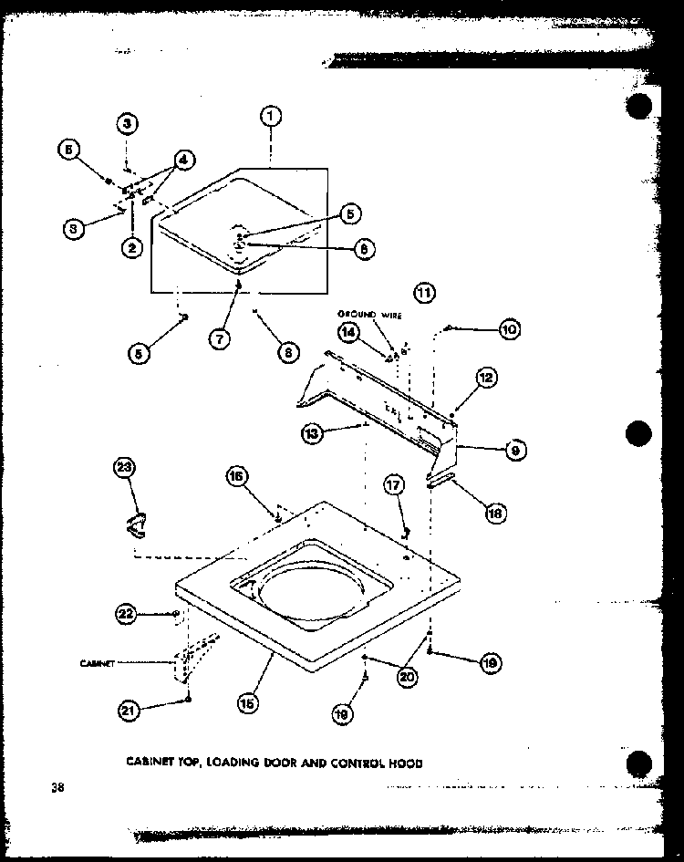 Cabinet Top Diagram and Parts List for TAA400 P77040-2W Amana Washer