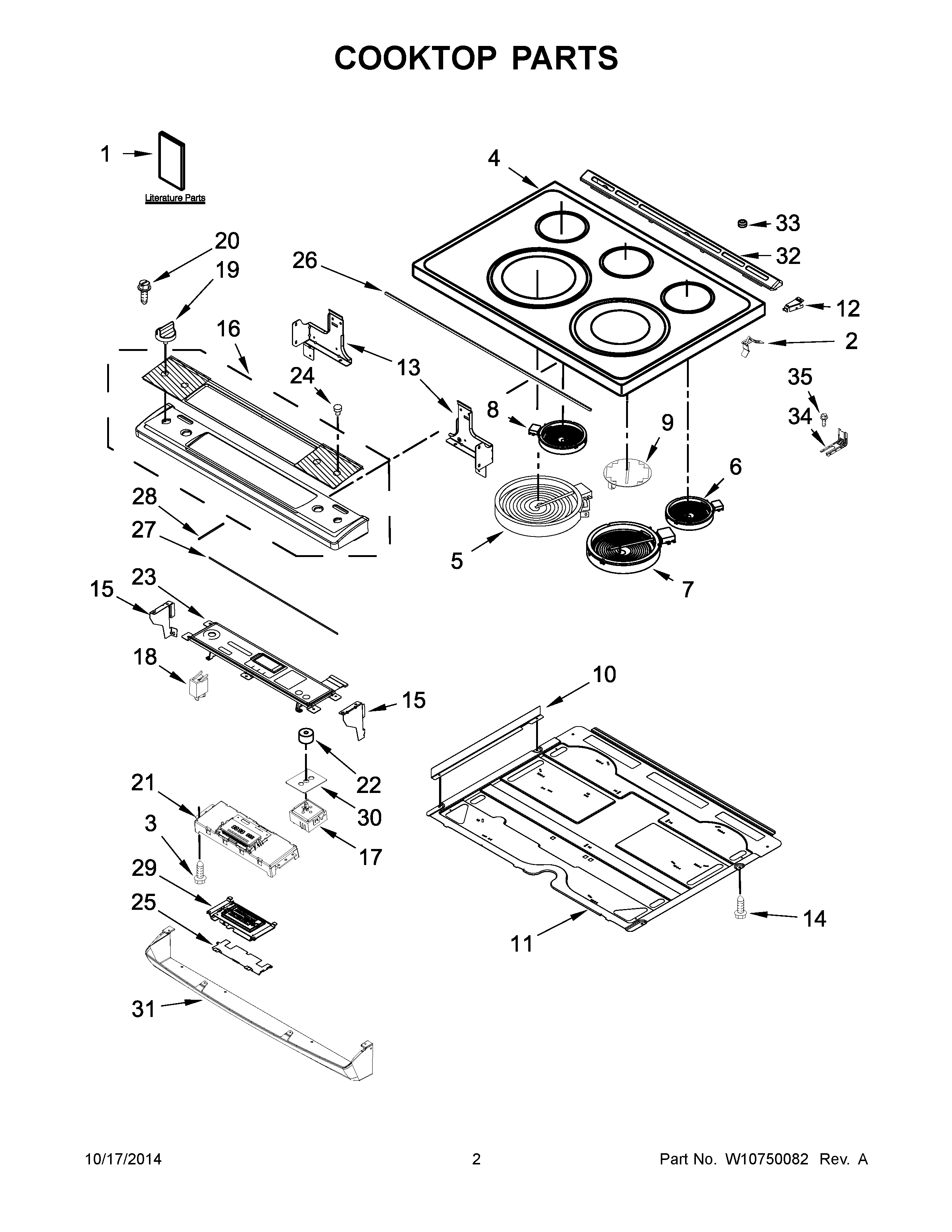 02 - COOKTOP PARTS Diagram and Parts List for YMES8880DS0  Maytag Range