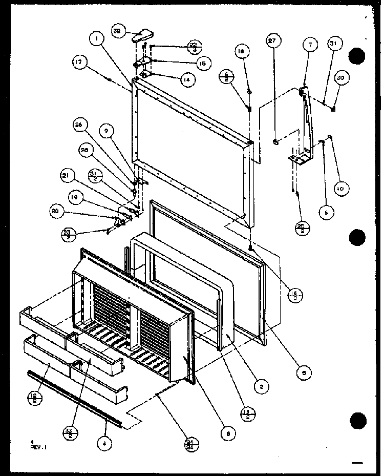 Freezer Door Diagram and Parts List for 85868L-P1117304WL  Amana Refrigerator