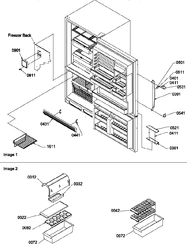 Door Handles & Accessories Diagram and Parts List for BX21TE-P1196513WE  Amana Refrigerator