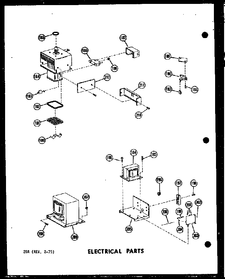 Electrical Parts Diagram and Parts List for RC-10PB P71304-2M Amana Microwave
