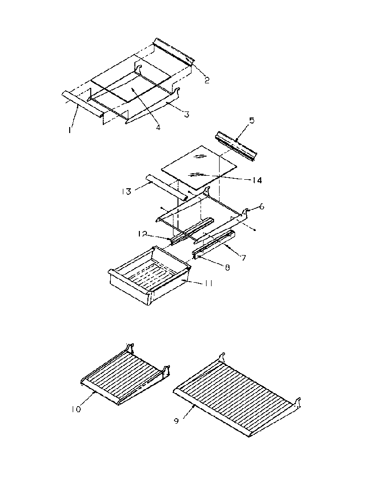 Cabinet Shelving Diagram and Parts List for TA18S2W-P1194503WW  Amana Refrigerator