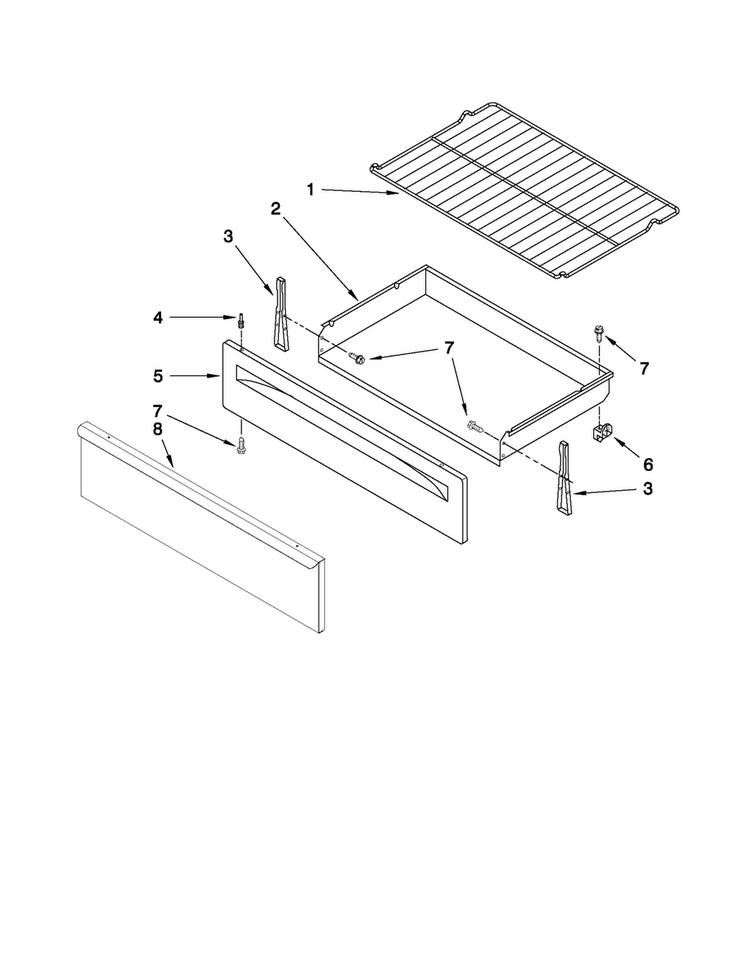 Drawer & Broiler Parts Diagram and Parts List for AER5823XAW0  Amana Range