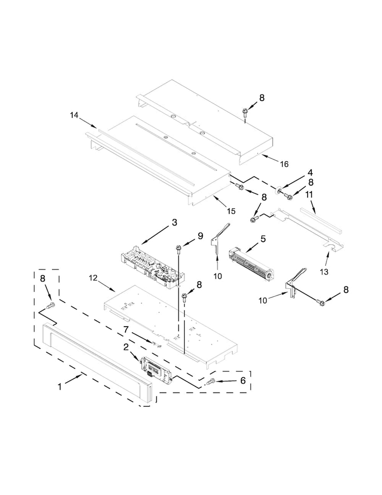 Control Panel Parts Diagram and Parts List for MEW7530DS01  Maytag Wall Oven