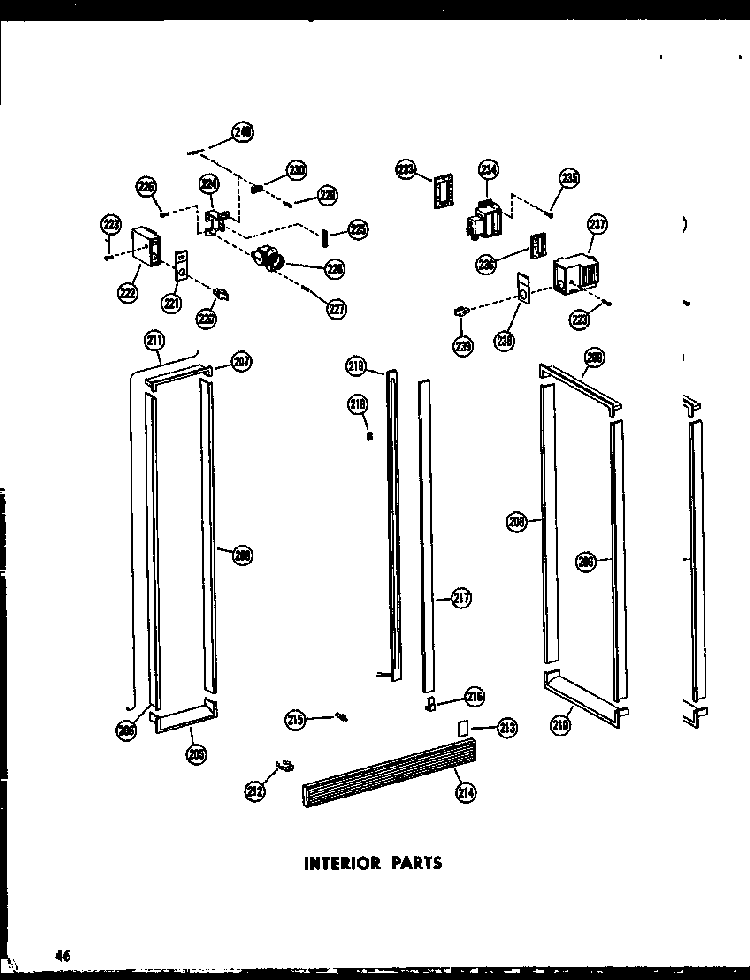Interior Parts Diagram and Parts List for SRN22N-C-P60230-17WC  Amana Refrigerator