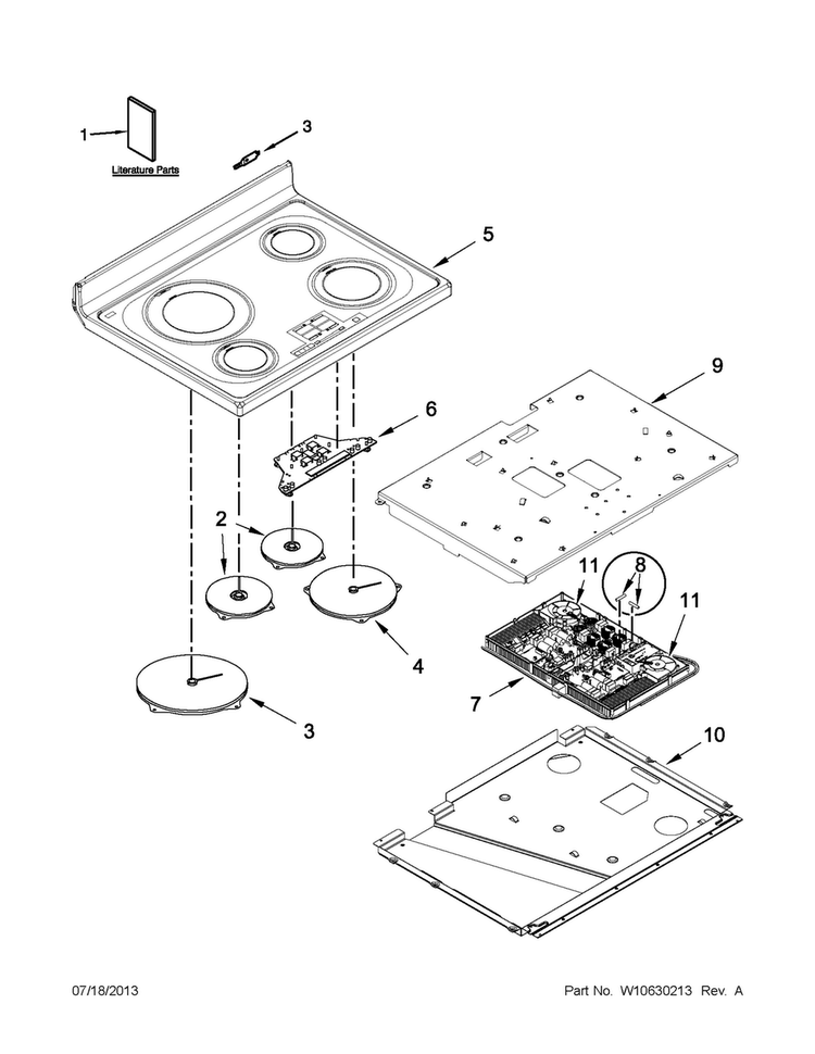 Cooktop Parts Diagram and Parts List for MIT8795BS00  Maytag Range