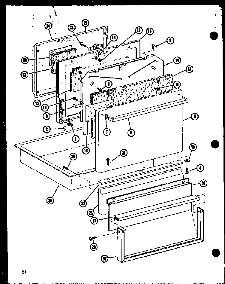 Section 3 Diagram and Parts List for AKC-4B P85123-8S Amana Cooktop