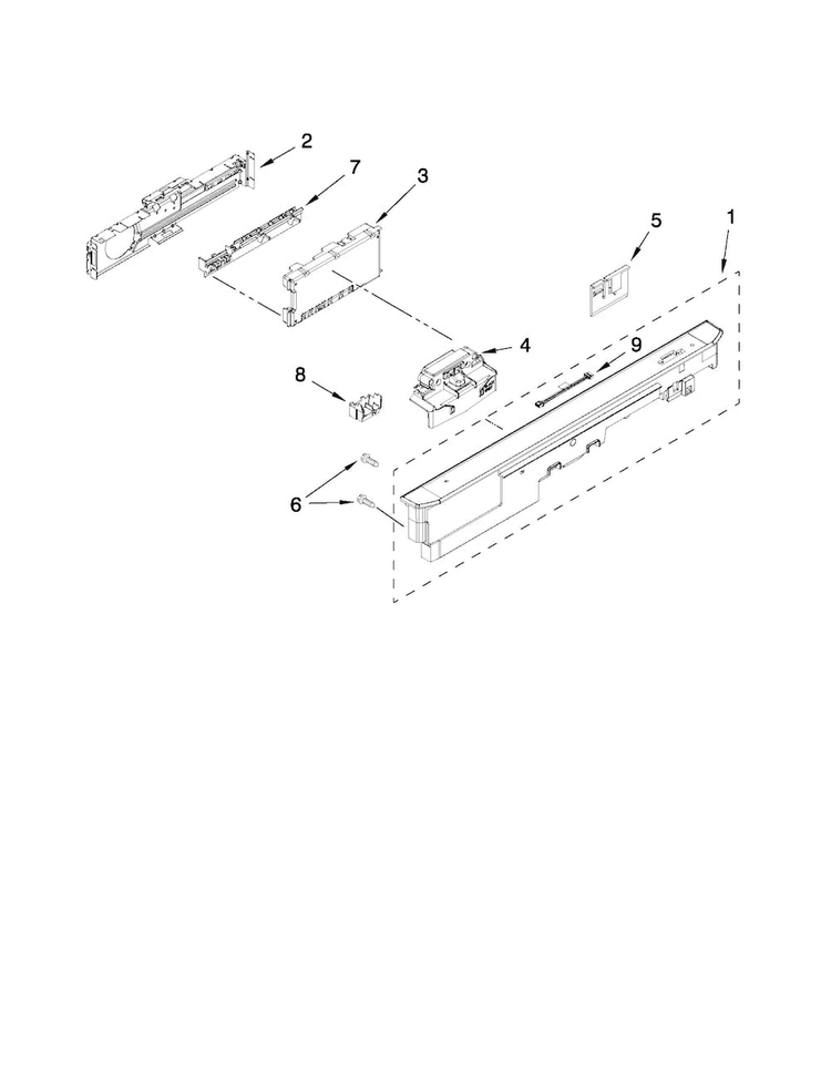 Control Panel And Latch Parts Diagram and Parts List for MDB8959SAB1  Maytag Dishwasher