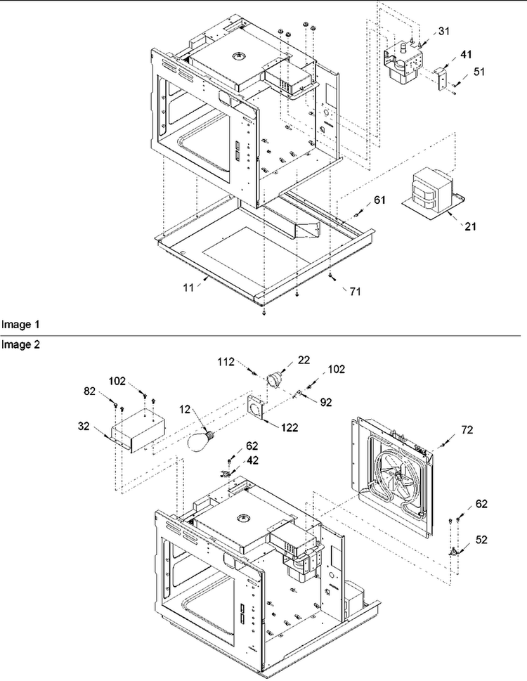 Base & Heater Box Diagram and Parts List for UCA2000NT-P1325905  Amana Microwave