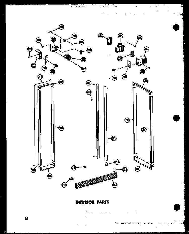 Interior Parts Diagram and Parts List for SD19W-C-P60340-36WC  Amana Refrigerator