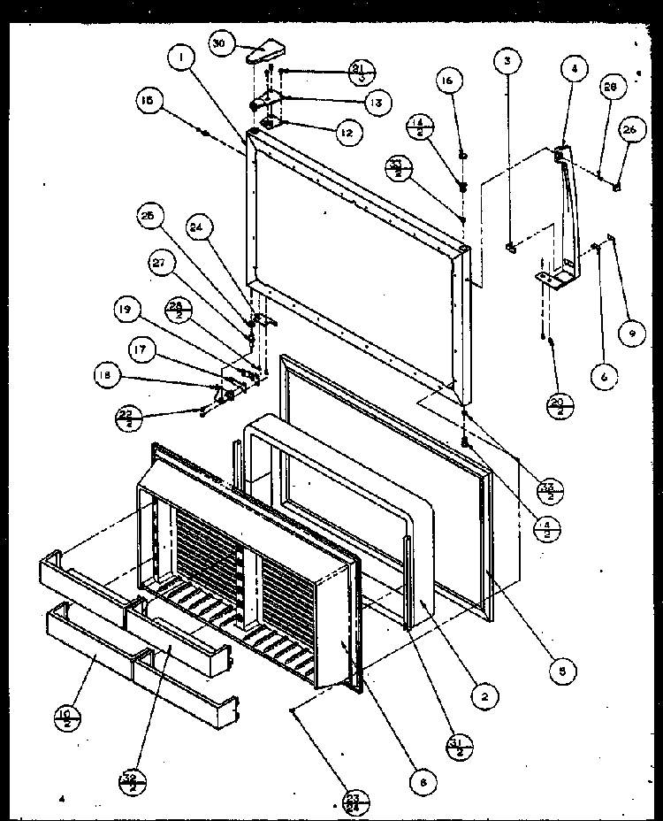 Freezer Door Diagram and Parts List for TC18QL-P1111408WL  Amana Refrigerator