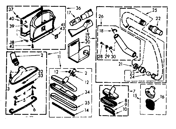 Attachment Parts Diagram and Parts List for 11640260  Kenmore Central Vacuum