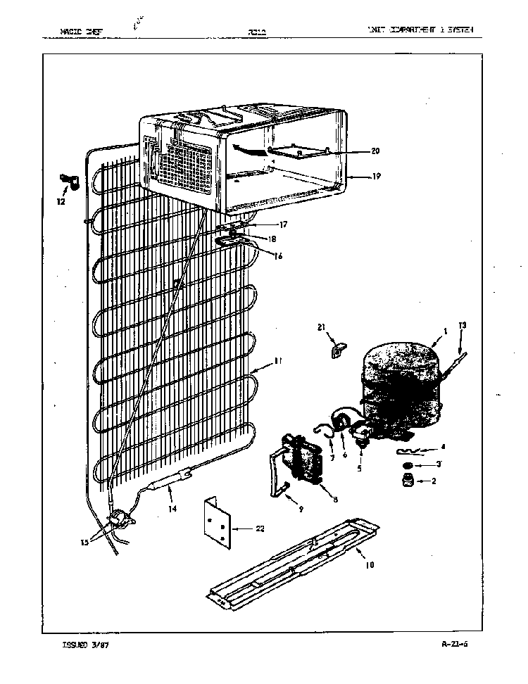 Unit Compartment & System Diagram and Parts List for RC12G 86S01 Maytag Refrigerator