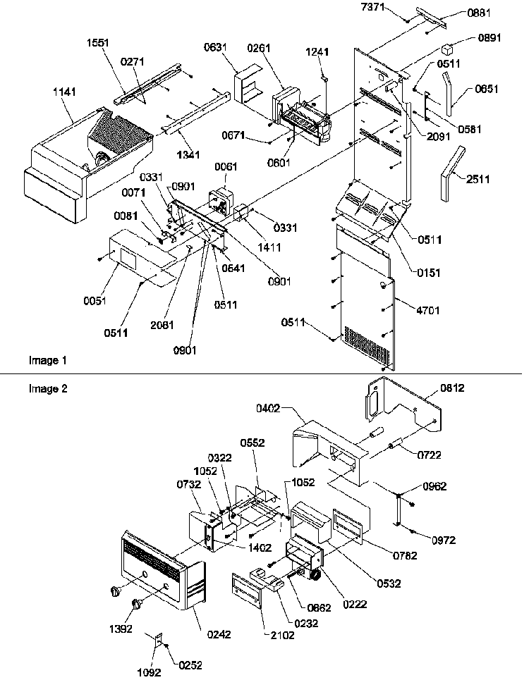 Ice Maker/control Assy Diagram and Parts List for SRD22S5L-P1190304WL  Amana Refrigerator