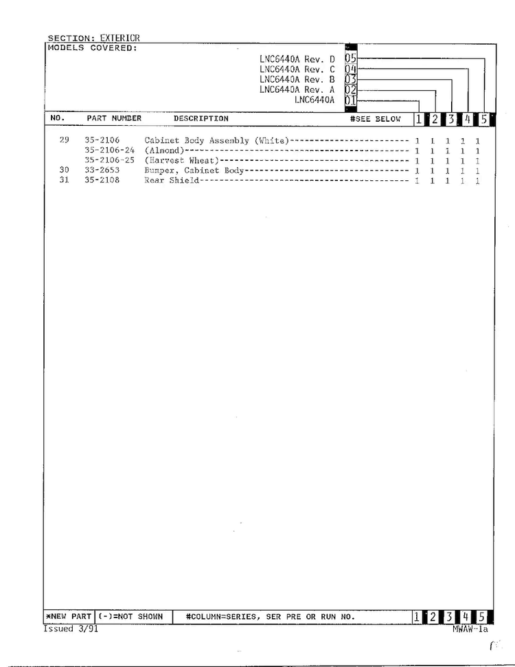 Exterior Page 3 Diagram and Parts List for 6440A REV J Norge Washer