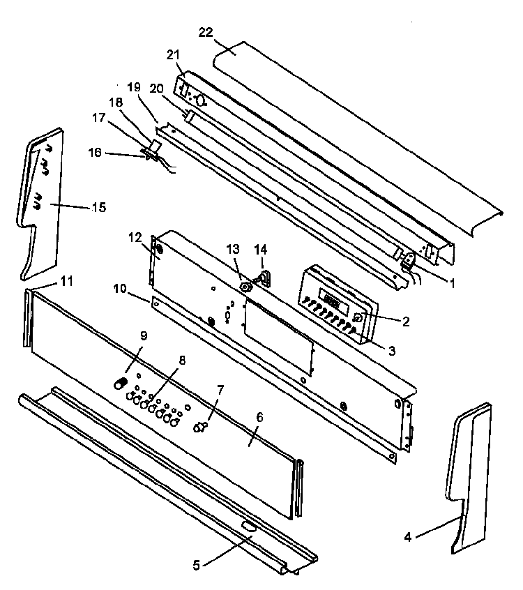 Backguard Assy Diagram and Parts List for AGS781E-P1143306NE  Amana Range