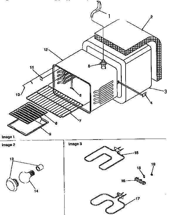 Cavity Diagram and Parts List for ART6110W P1143429NW Amana Range