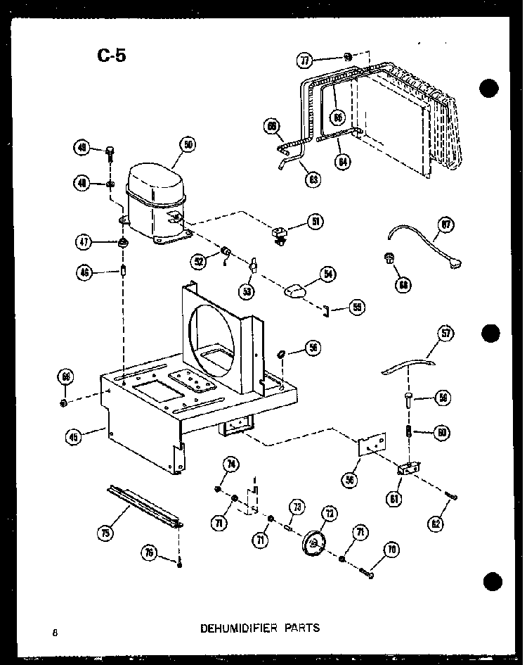 Dehumidifier Parts Diagram and Parts List for DH14-2K P54341-13R Amana Dehumidifier