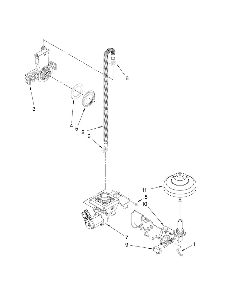 Fill, Drain And Overfill Parts Diagram and Parts List for MDC4809AWB0  Maytag Dishwasher