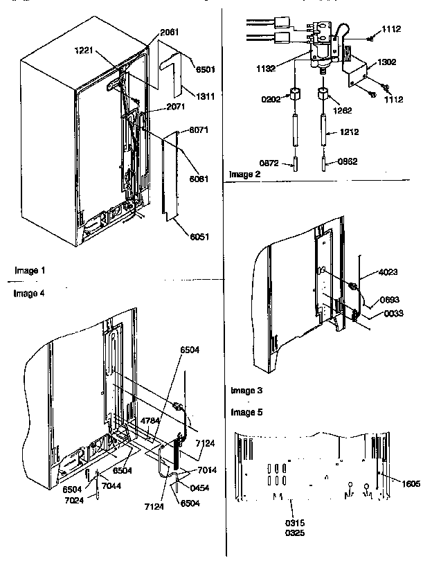 Cabinet Back Diagram and Parts List for 57087-P1190815WL  Amana Refrigerator