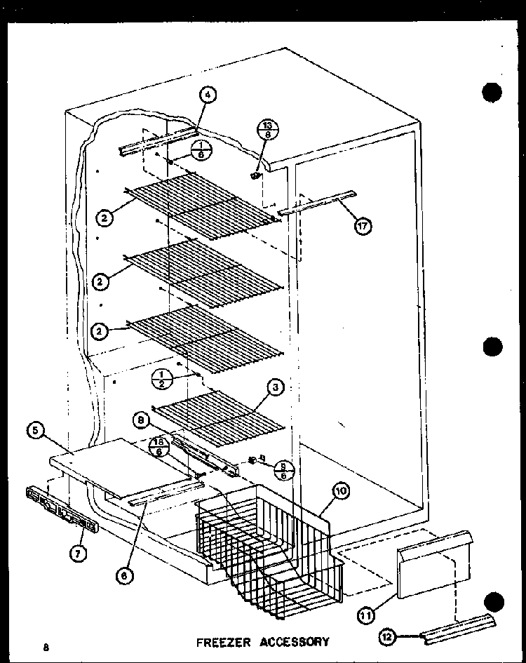 Freezer Accessory Diagram and Parts List for SL22GL-P7745508WL  Amana Refrigerator