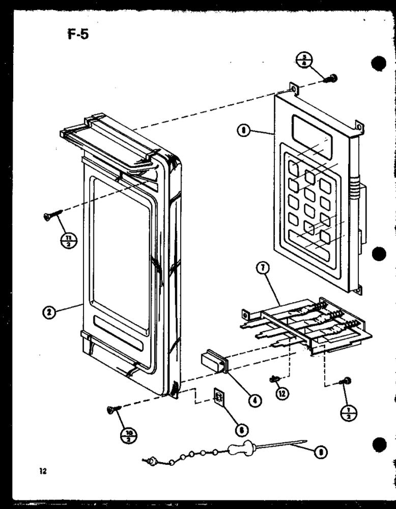 Control Panel Diagram and Parts List for RR-810 P75592-2M Amana Microwave