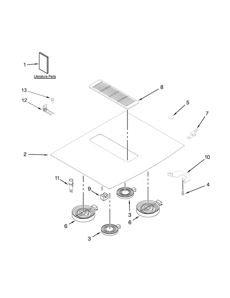 Cooktop Parts Diagram and Parts List for JES9800CAB01  Jenn-Air Range
