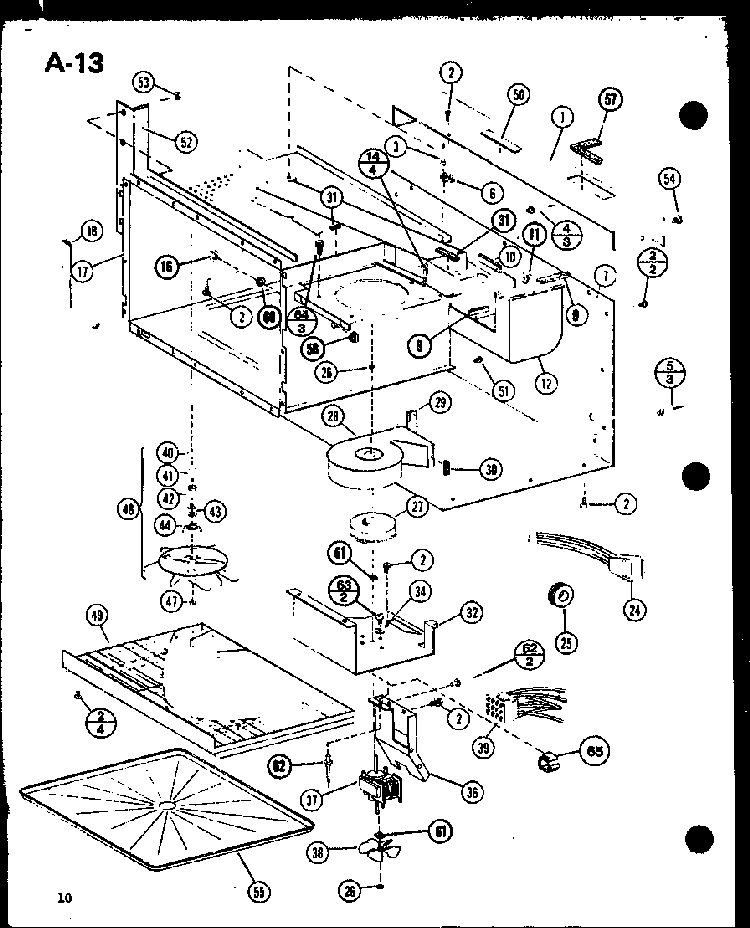 Antenna/wiring Harness Diagram and Parts List for RO-700 P75992-1M Amana Microwave
