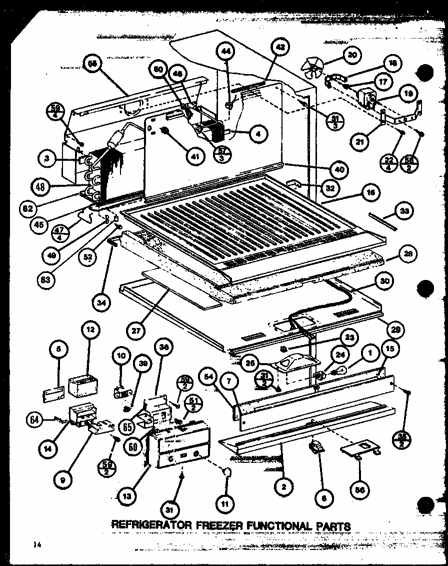 Refrigerator Freezer Functional Parts (tl18m/p7858511w) (tl18m/p7858512w) (tli18m/p7858521w) (tli18m/p7858522w) Diagram and Parts List for TLI22M-P7858524W  Amana Refrigerator