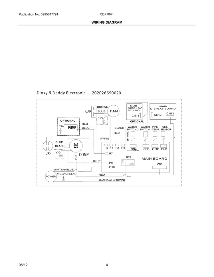 Wiring Diagram Diagram and Parts List for CDF70V111  Crosley Dehumidifier