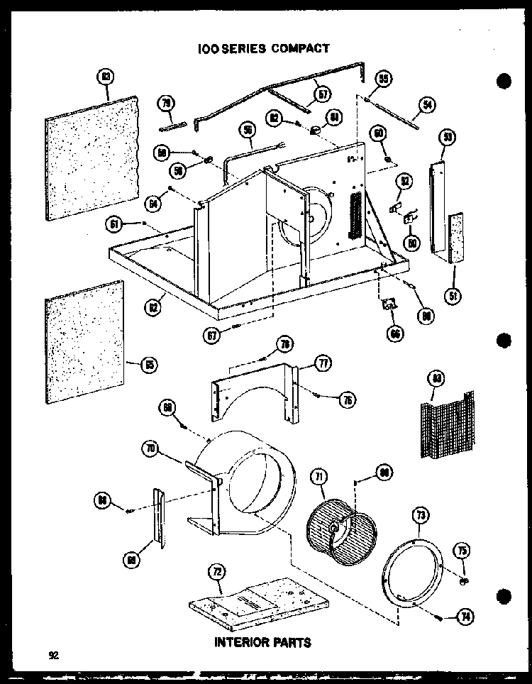 Interior Parts Diagram and Parts List for 10-2NM P54974-2R Amana Air Conditioner