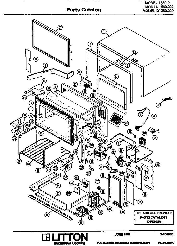 01 - Page 1 Diagram and Parts List for 15800  Maytag Microwave
