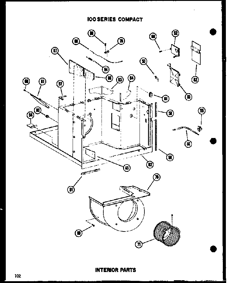 Interior Parts Diagram and Parts List for 10-2NM P54974-2R Amana Air Conditioner