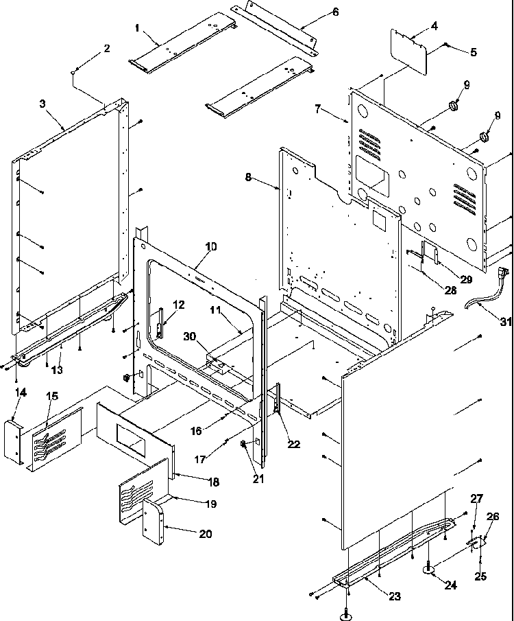 Cabinet Diagram and Parts List for ARG3600W-P1143372NW  Amana Range