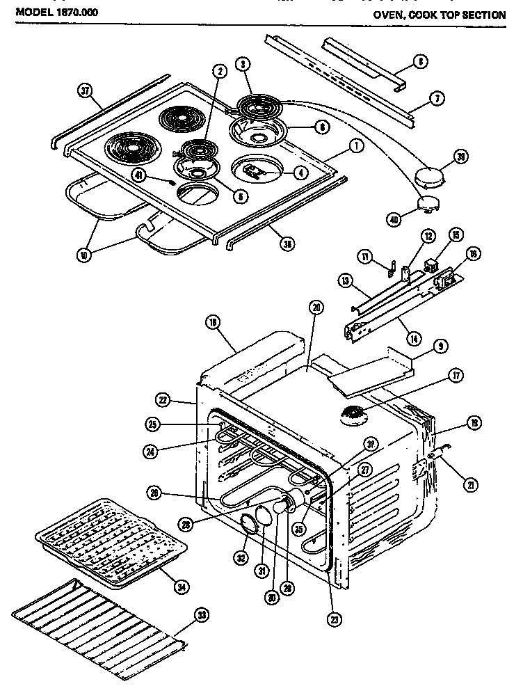 03 - OVEN Diagram and Parts List for 1870000  Maytag Range