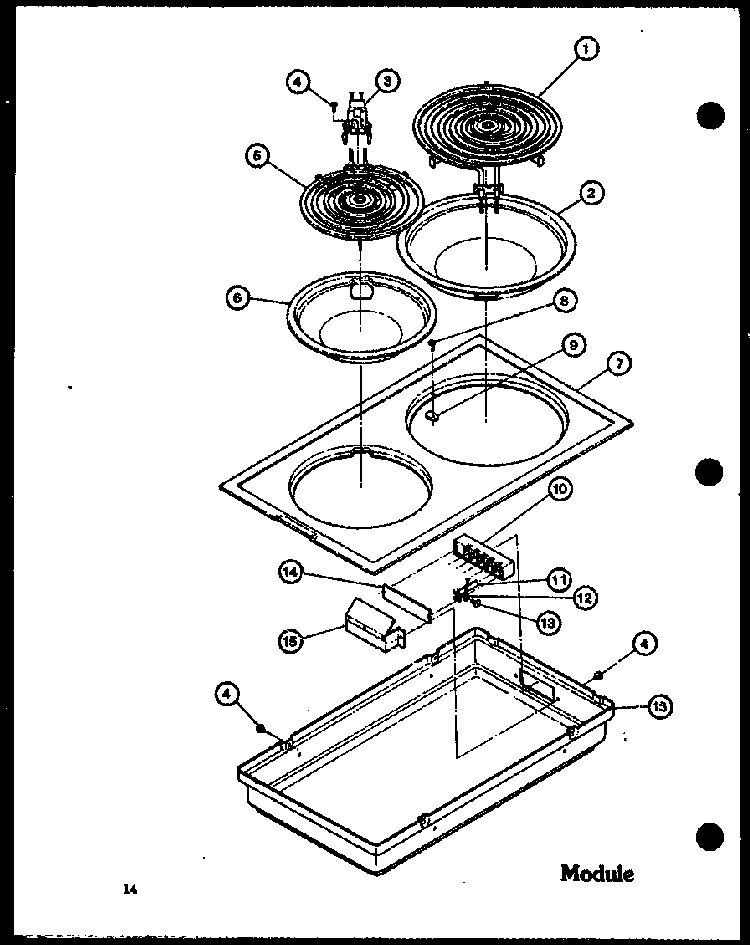 Module Diagram and Parts List for ADMIC-P8592803S  Amana Range