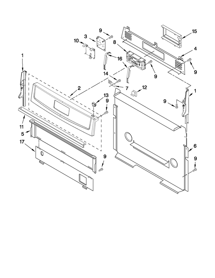Control Panel Parts Diagram and Parts List for MGR7775WB2  Maytag Range