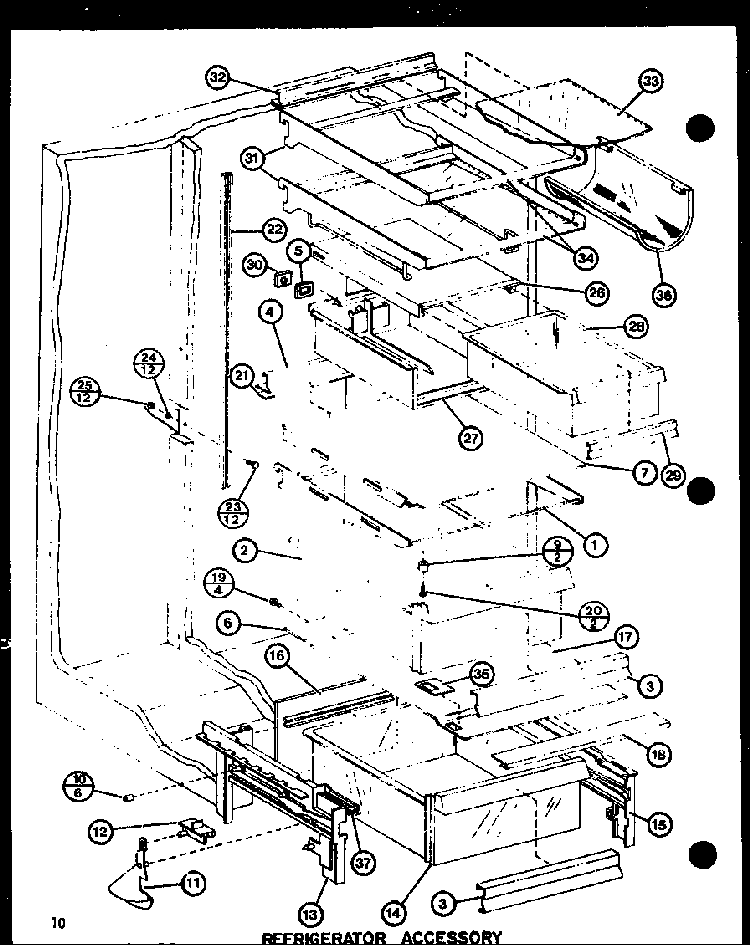 Refrigerator Accessory Diagram and Parts List for SL22GL-P7745508WL  Amana Refrigerator
