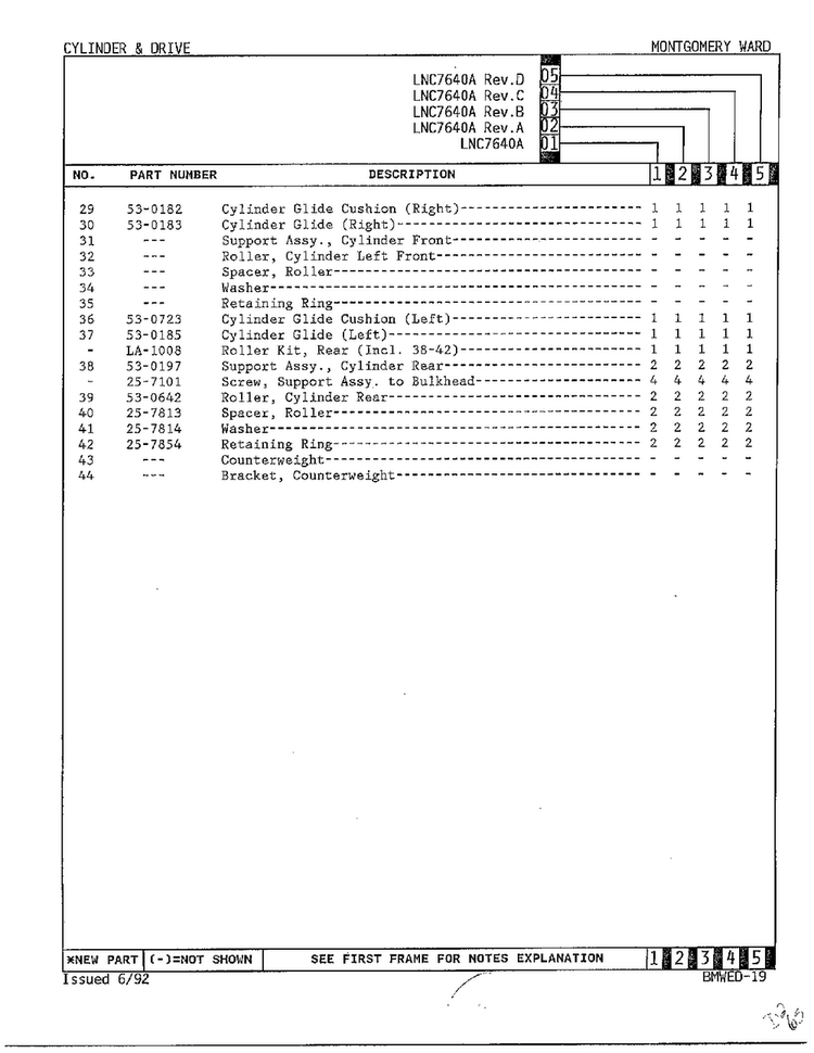 Cylinder And Drive Page 3 Diagram and Parts List for 7640A REV D Norge Dryer