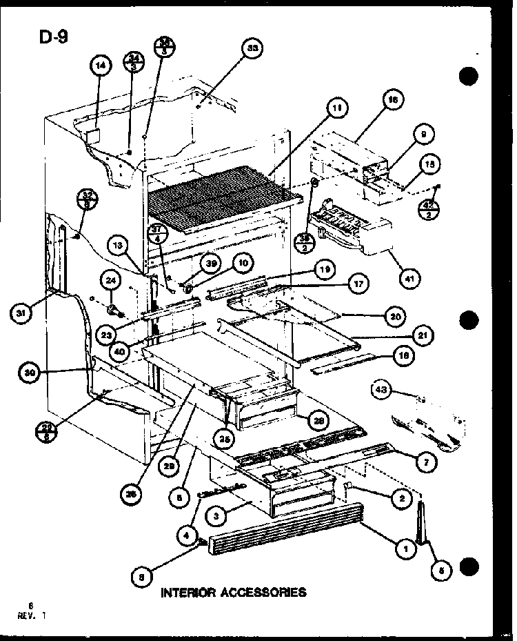 Interior Accessories Diagram and Parts List for TC22G-P76512-10W  Amana Refrigerator