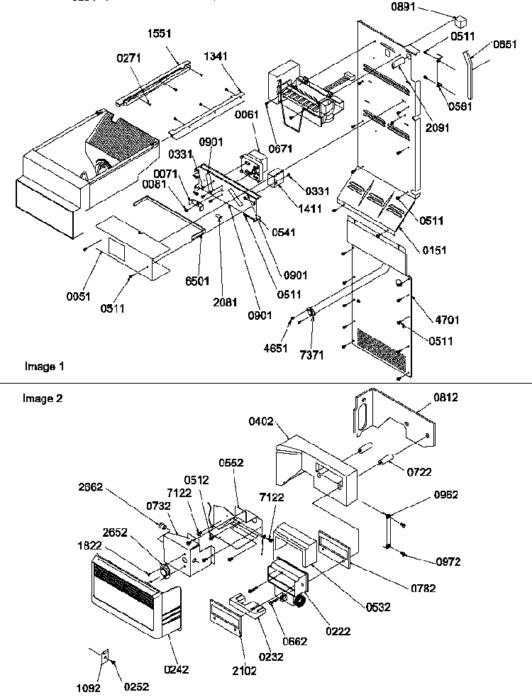 Ice Maker/control Assy Diagram and Parts List for SRDE520TBW-P1312402WW  Amana Refrigerator