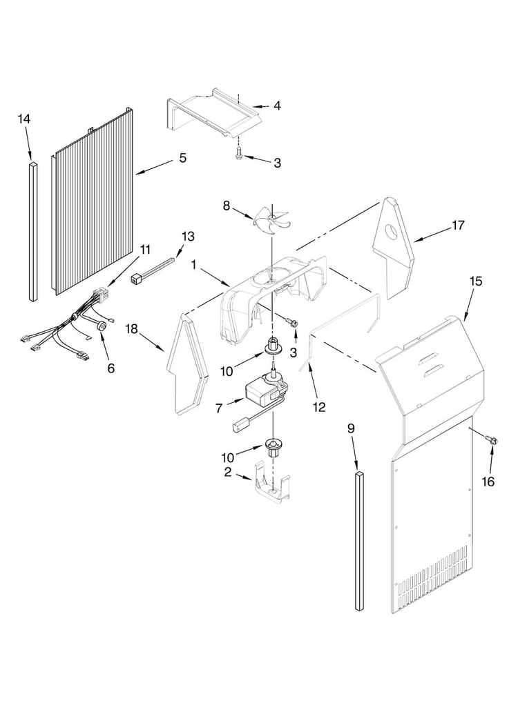 Air Flow Parts Diagram and Parts List for MSD2550VES00  Maytag Refrigerator