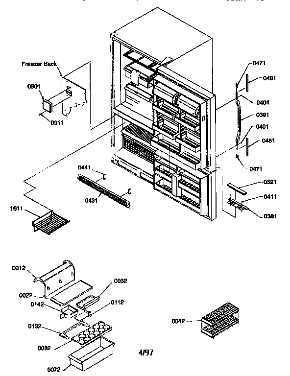 Door Handles And Accessories Diagram and Parts List for 67277-P1311001WL  Amana Refrigerator