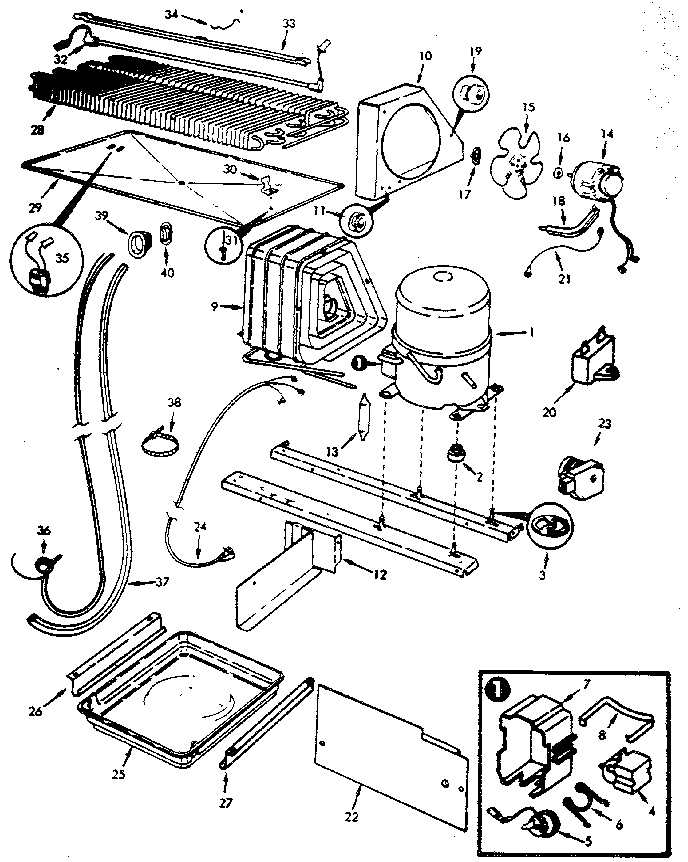 Unit Compartment & System Diagram and Parts List for JRTDX224LB M8B14B Jenn-Air Refrigerator
