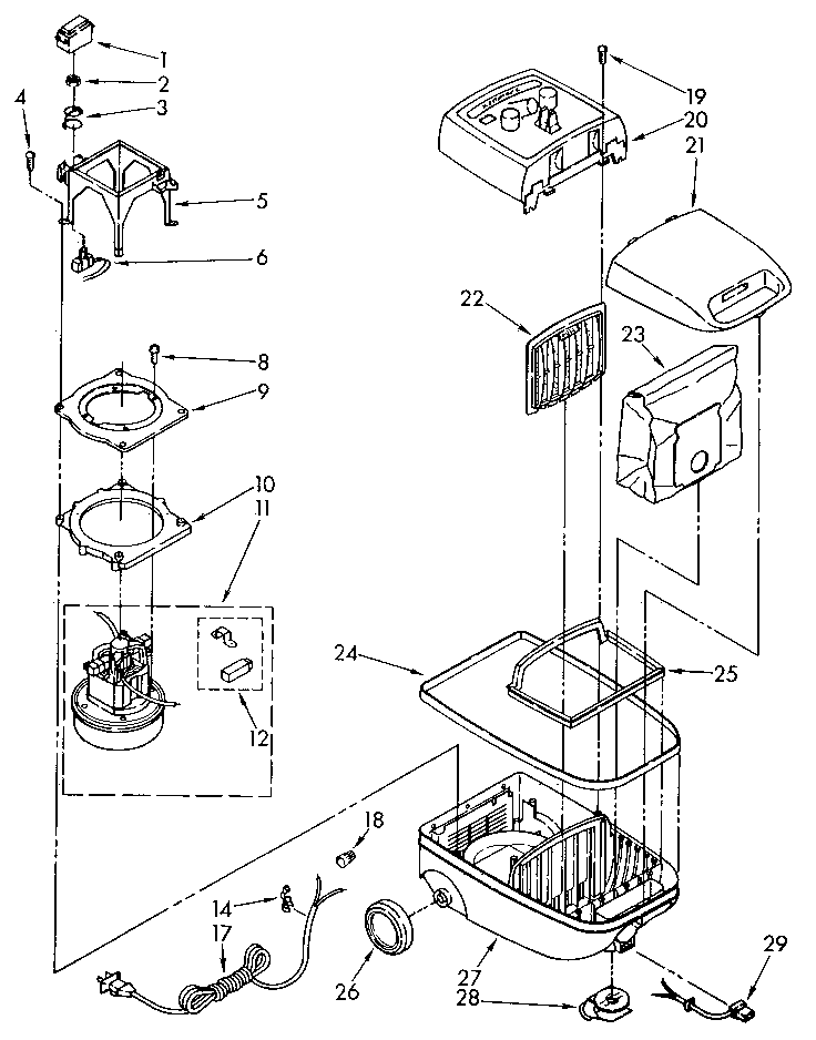 Base Assembly Diagram and Parts List for 1162035081  Kenmore Canister Vacuum